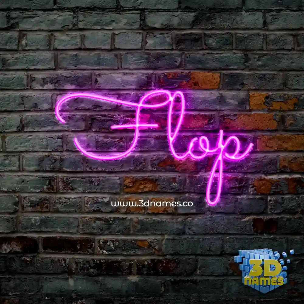 flop in Pink Neon style - 3D name wallpaper