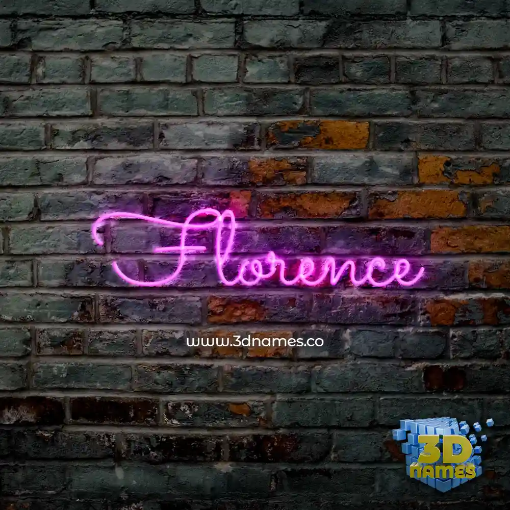 florence in Pink Neon style - 3D name wallpaper