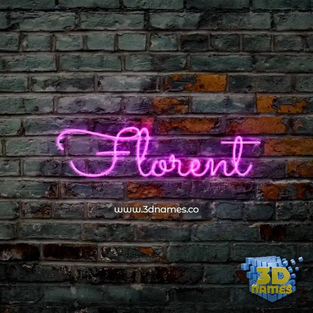 florent in Pink Neon style - 3D name wallpaper