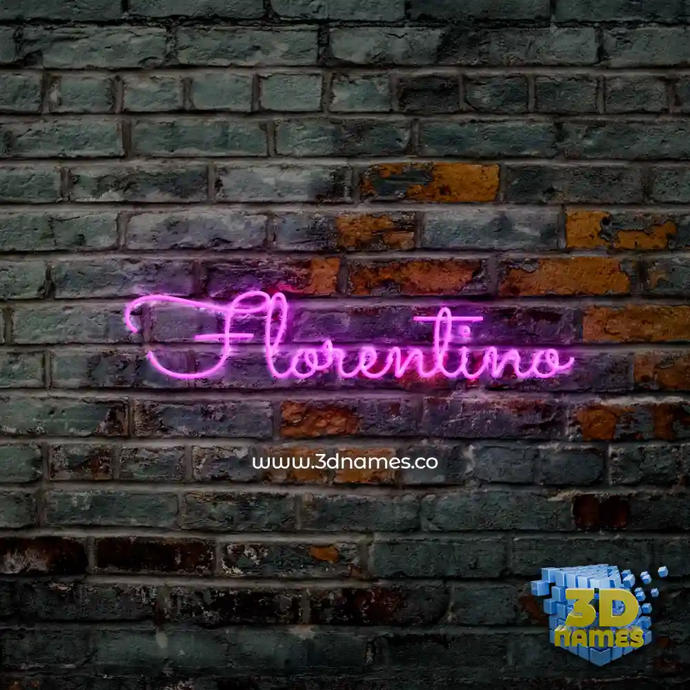 florentino in Pink Neon style - 3D name wallpaper