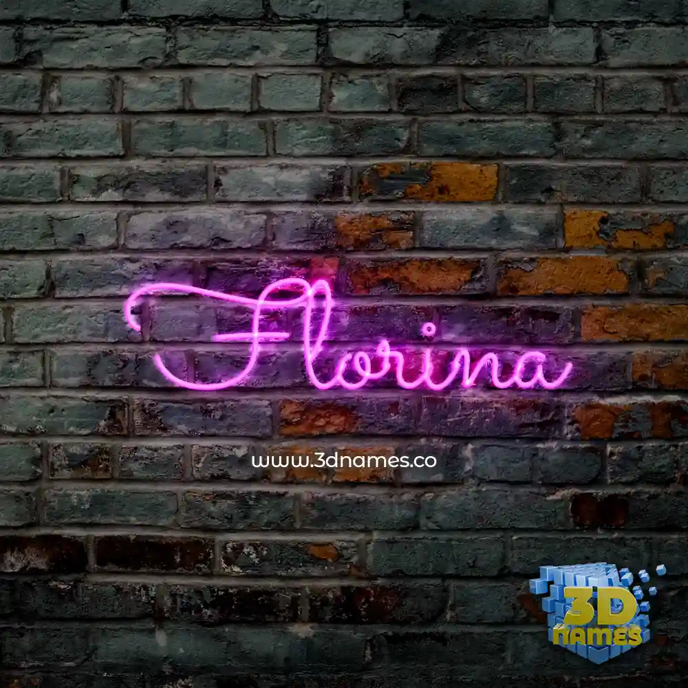 florina in Pink Neon style - 3D name wallpaper