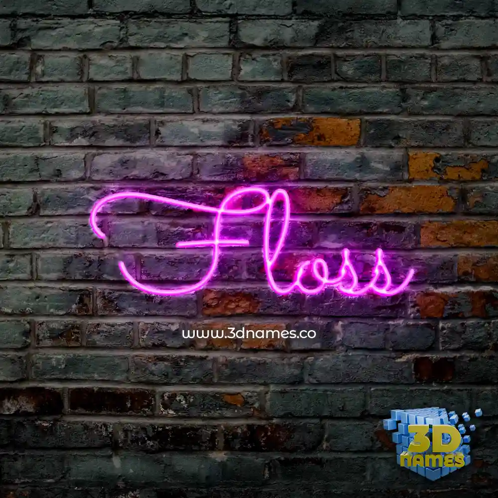 floss in Pink Neon style - 3D name wallpaper