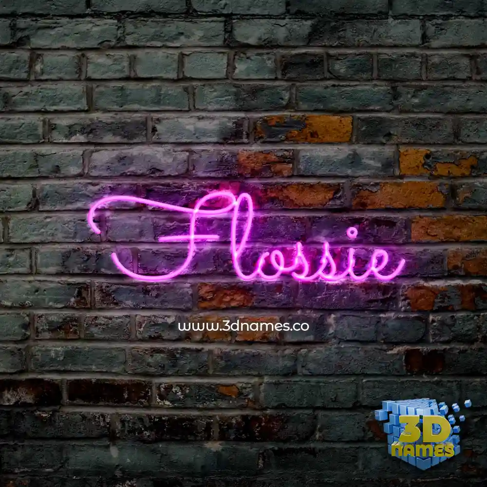 flossie in Pink Neon style - 3D name wallpaper