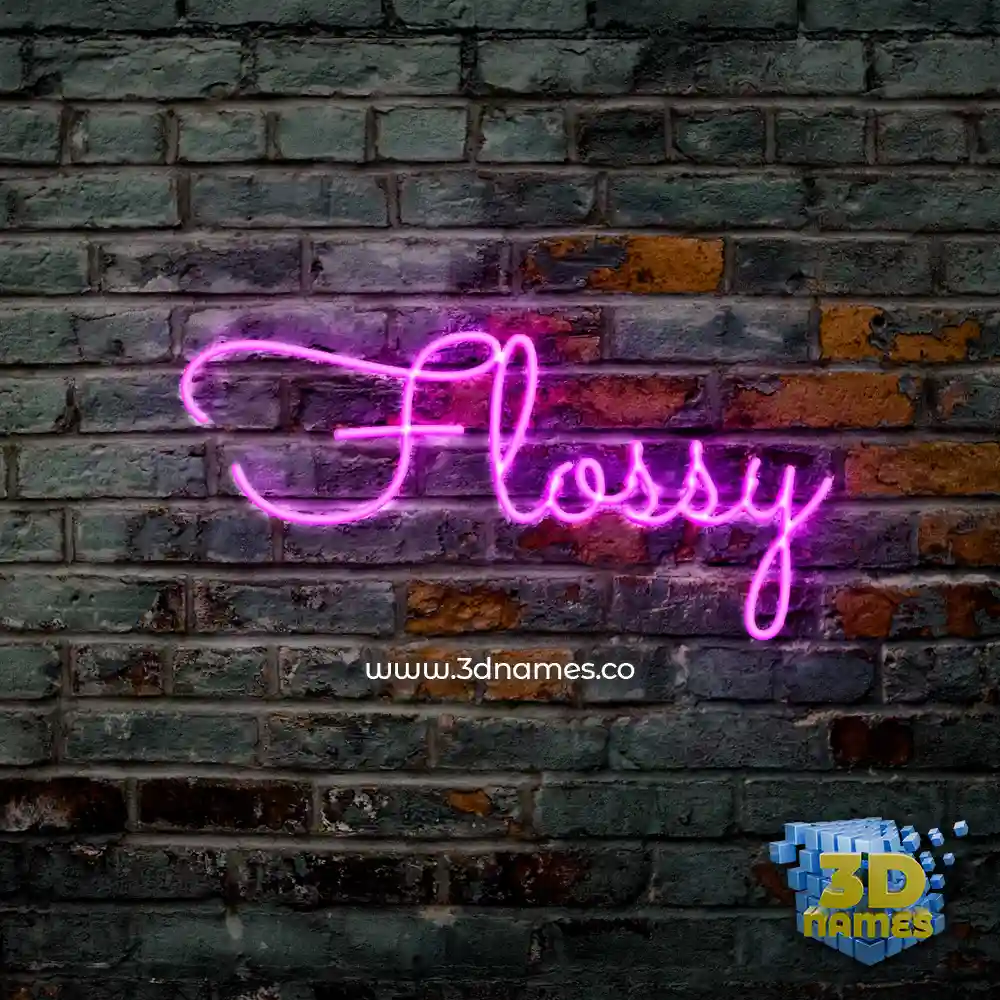 flossy in Pink Neon style - 3D name wallpaper
