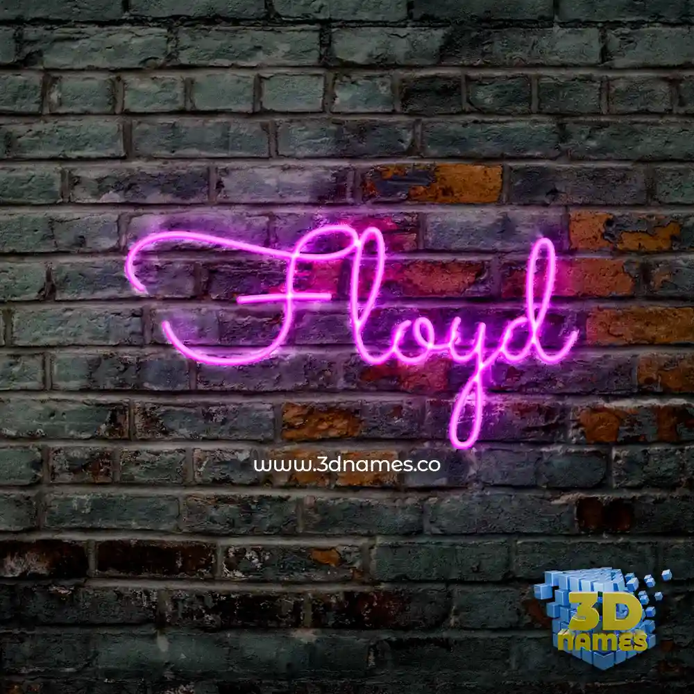 floyd in Pink Neon style - 3D name wallpaper