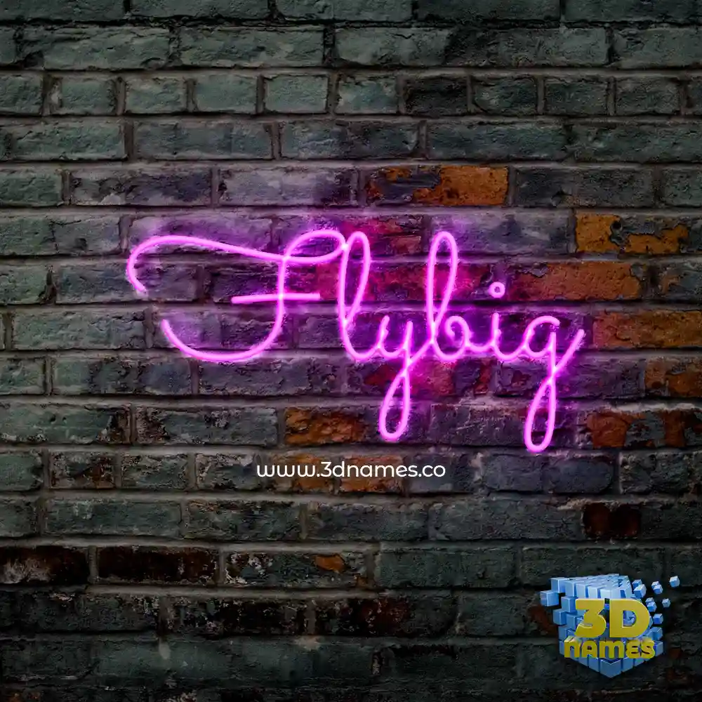 flybig in Pink Neon style - 3D name wallpaper