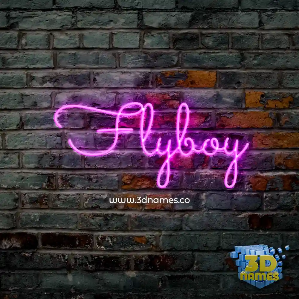 flyboy in Pink Neon style - 3D name wallpaper