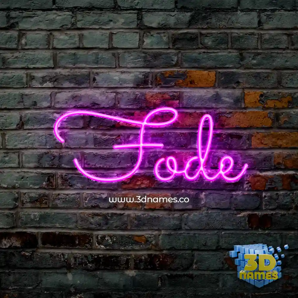 fode in Pink Neon style - 3D name wallpaper