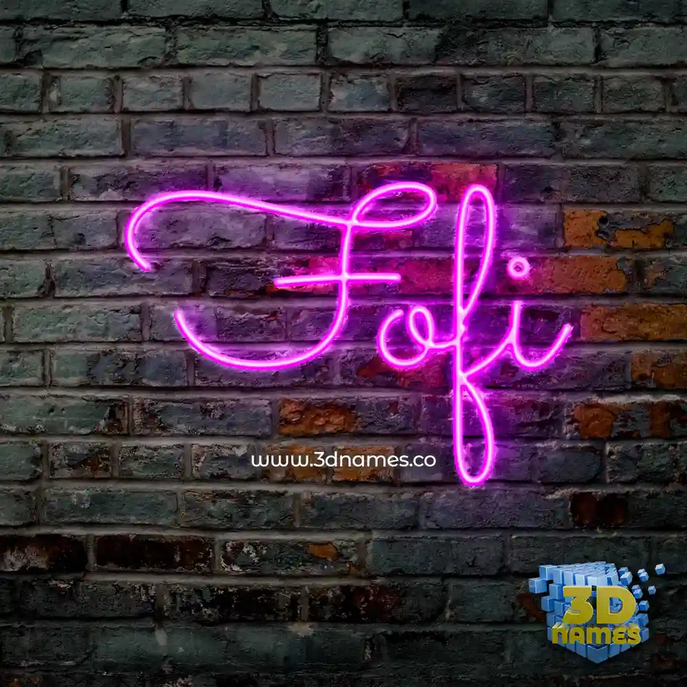 fofi in Pink Neon style - 3D name wallpaper
