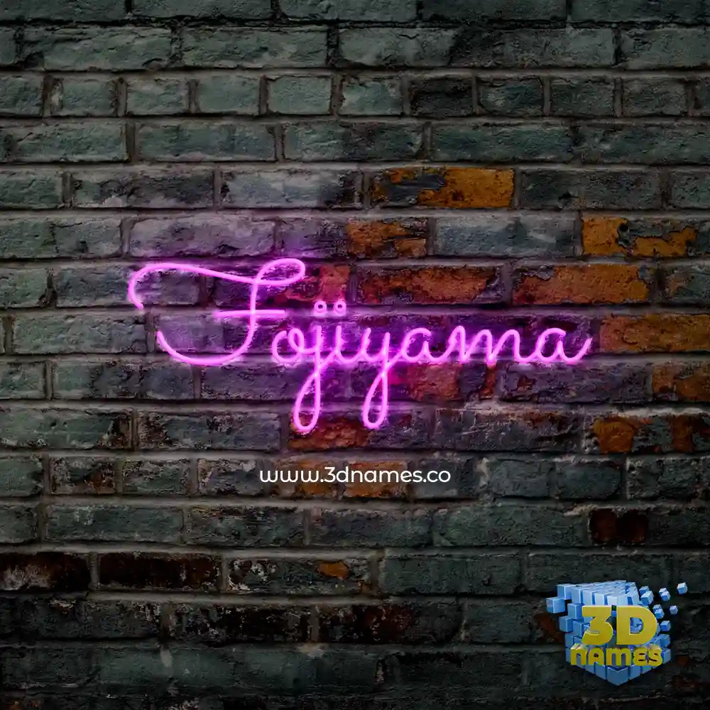 fojiyama in Pink Neon style - 3D name wallpaper