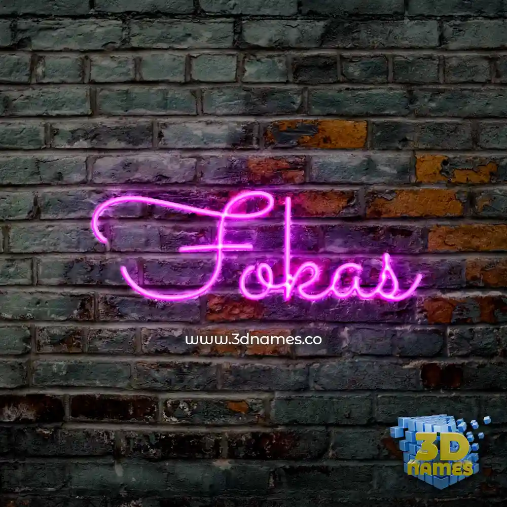 fokas in Pink Neon style - 3D name wallpaper