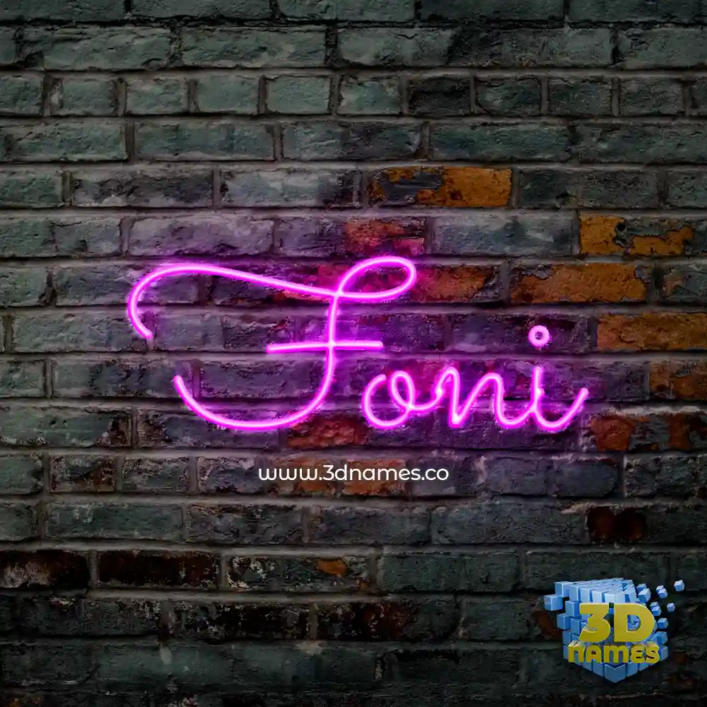 foni in Pink Neon style - 3D name wallpaper