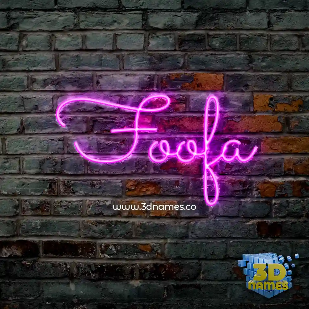 foofa in Pink Neon style - 3D name wallpaper
