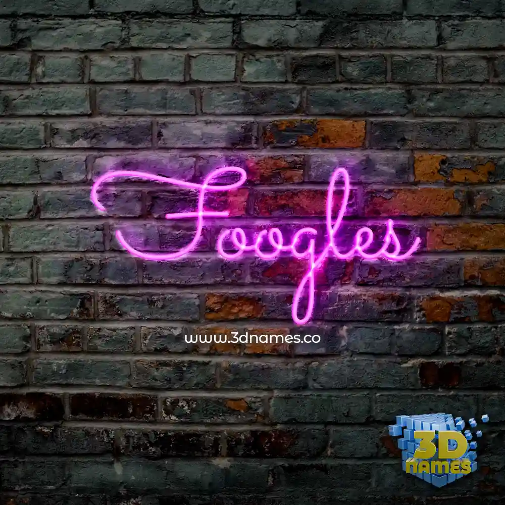 foogles in Pink Neon style - 3D name wallpaper