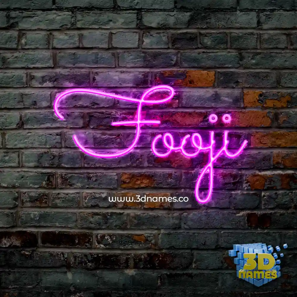 fooji in Pink Neon style - 3D name wallpaper