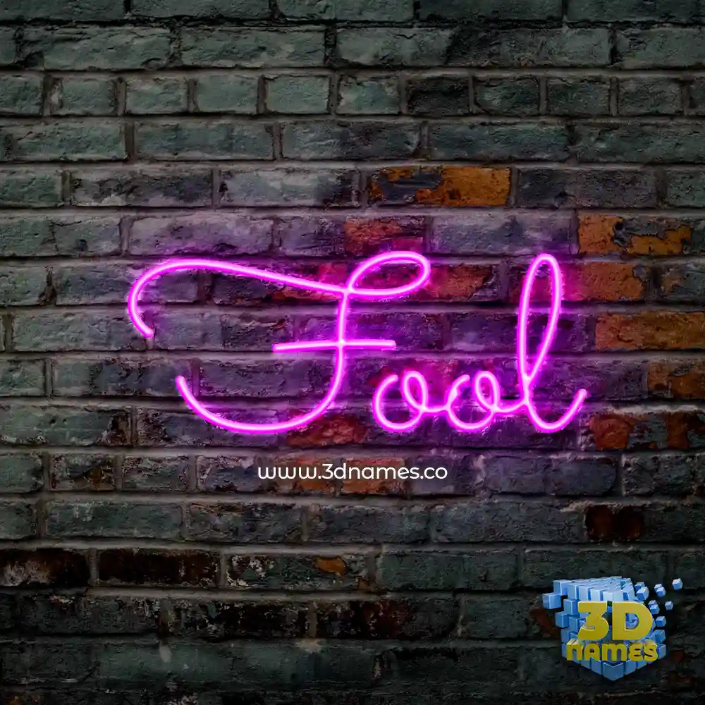 fool in Pink Neon style - 3D name wallpaper