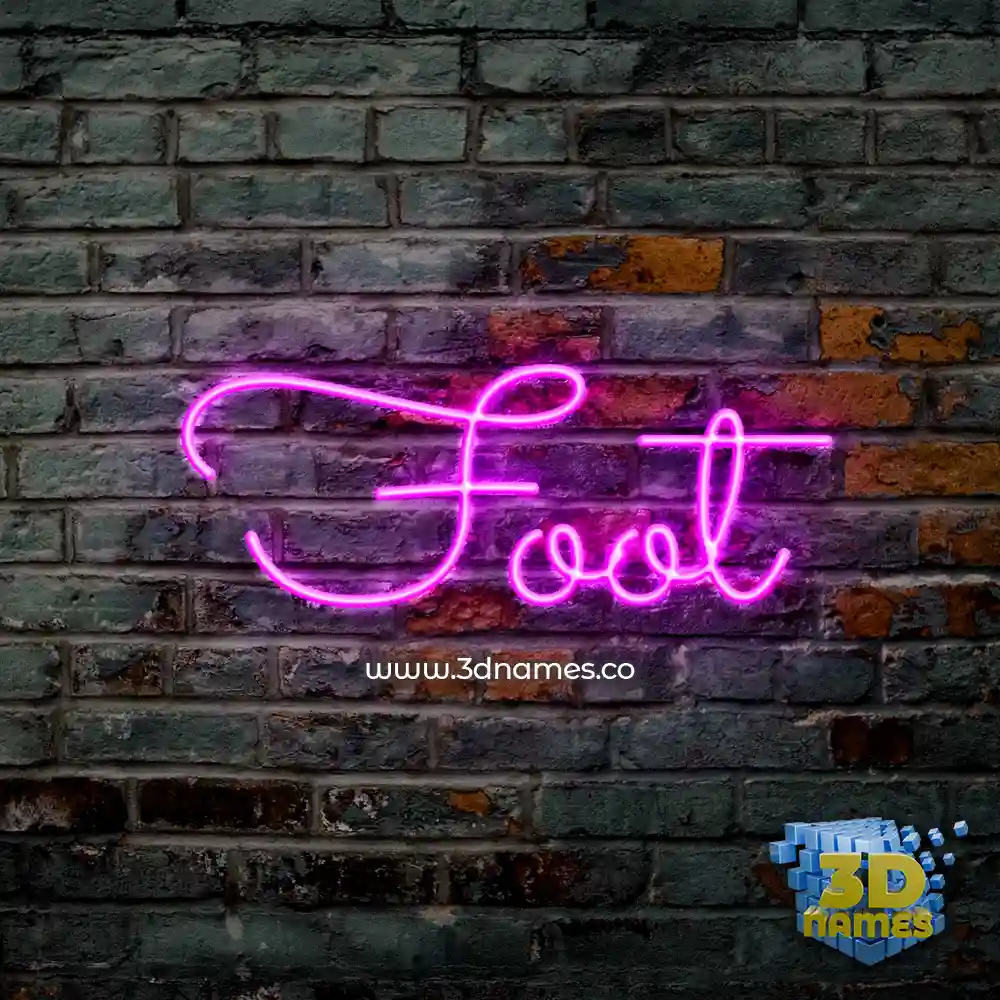 foot in Pink Neon style - 3D name wallpaper