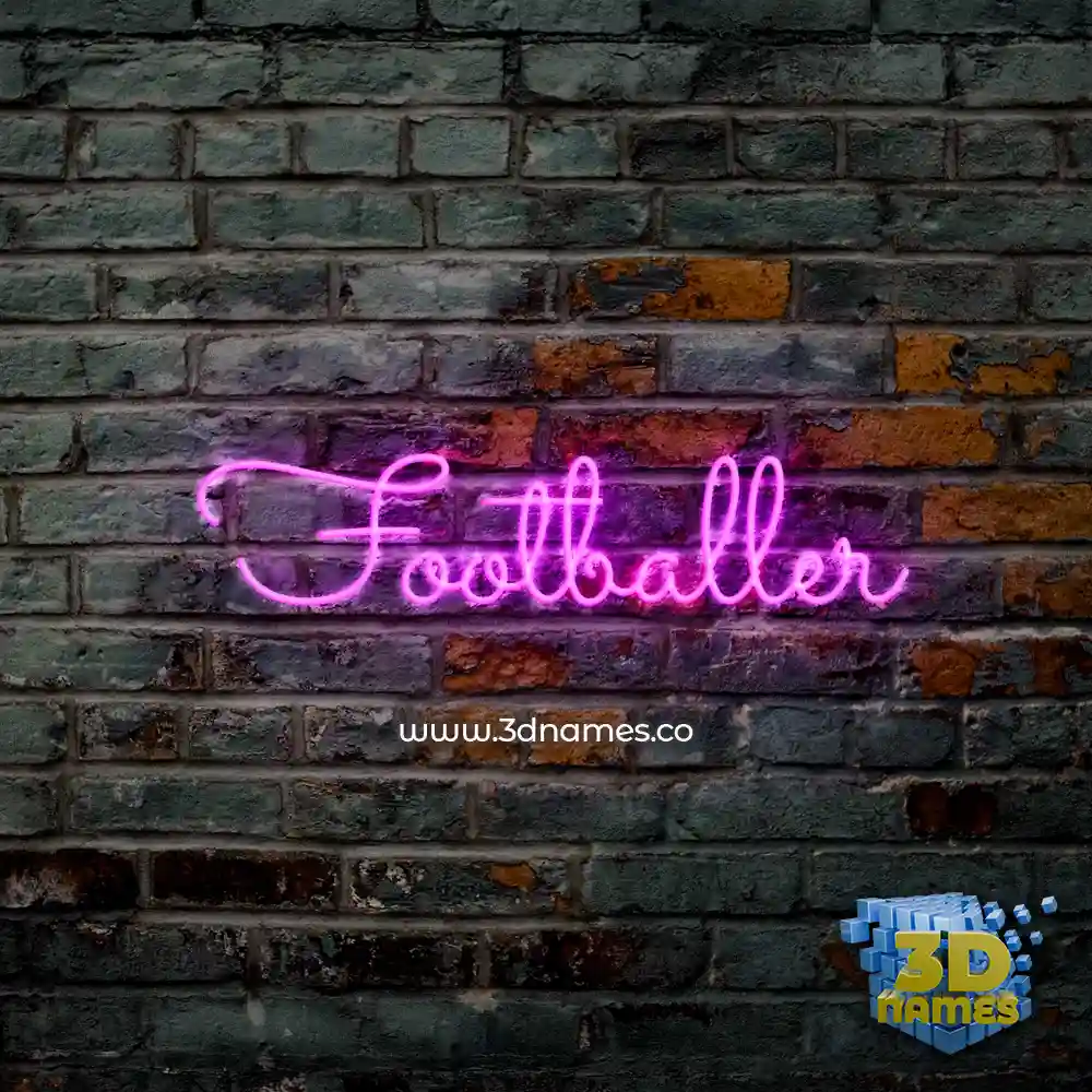 footballer in Pink Neon style - 3D name wallpaper