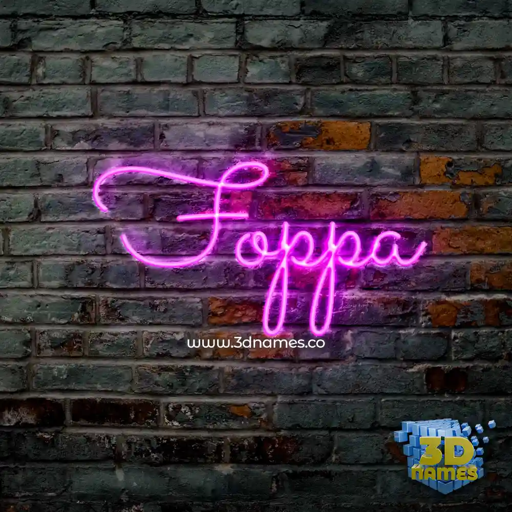 foppa in Pink Neon style - 3D name wallpaper