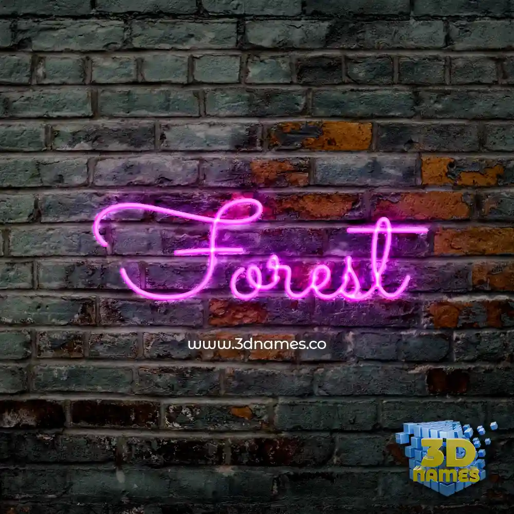 forest in Pink Neon style - 3D name wallpaper