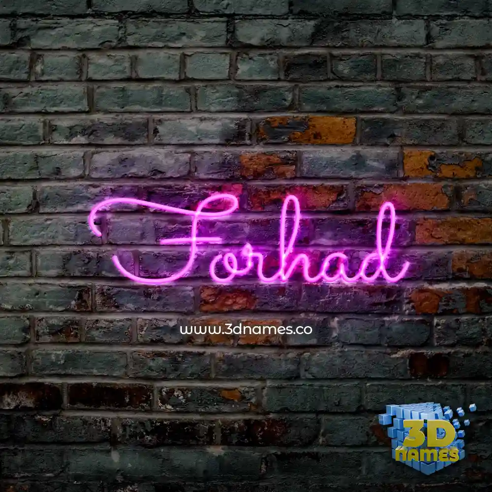 forhad in Pink Neon style - 3D name wallpaper