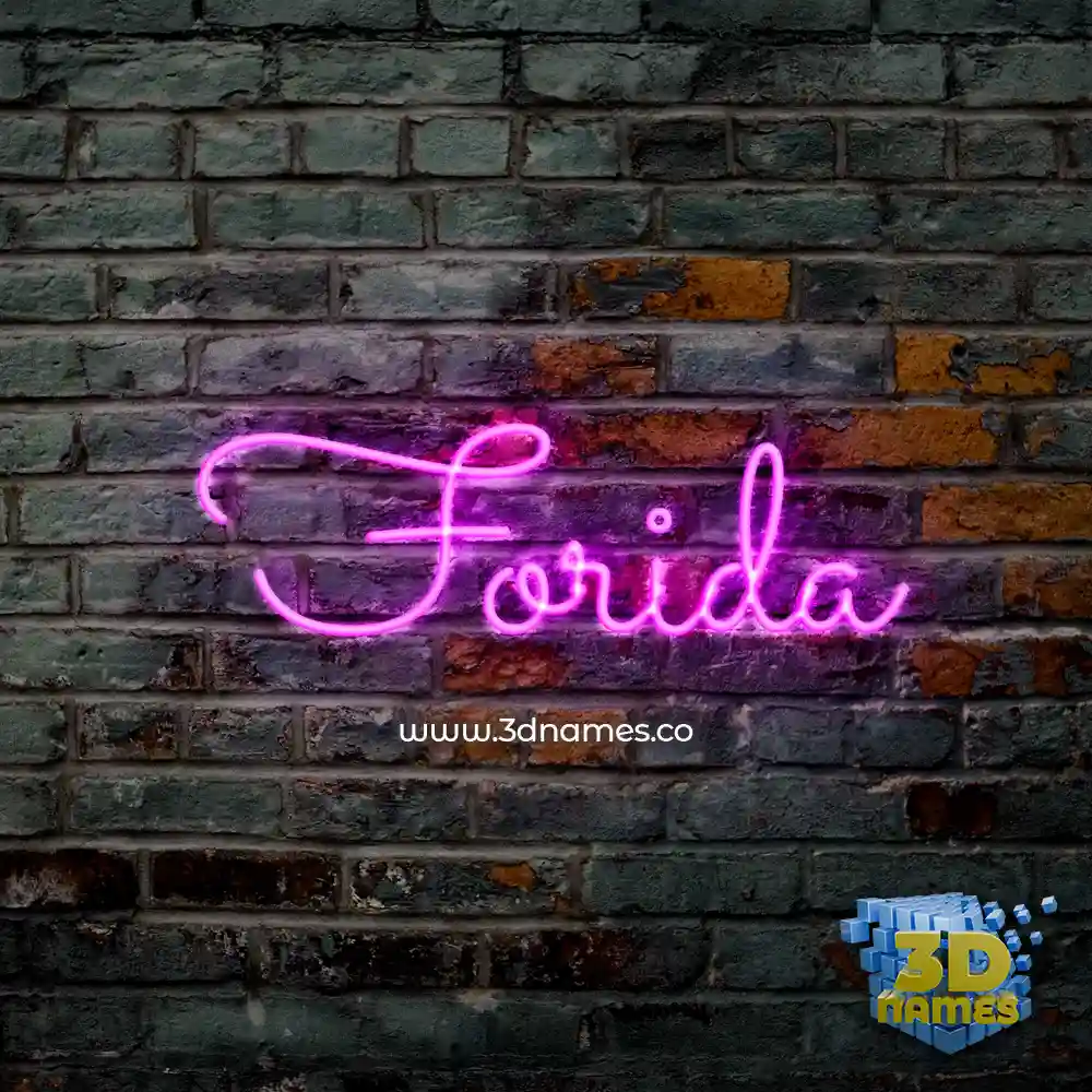 forida in Pink Neon style - 3D name wallpaper