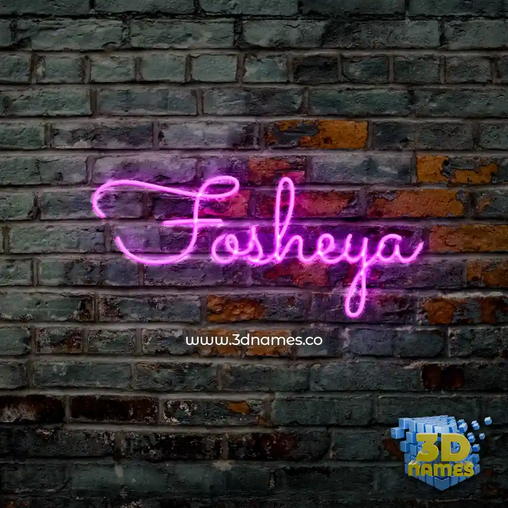 fosheya in Pink Neon style - 3D name wallpaper