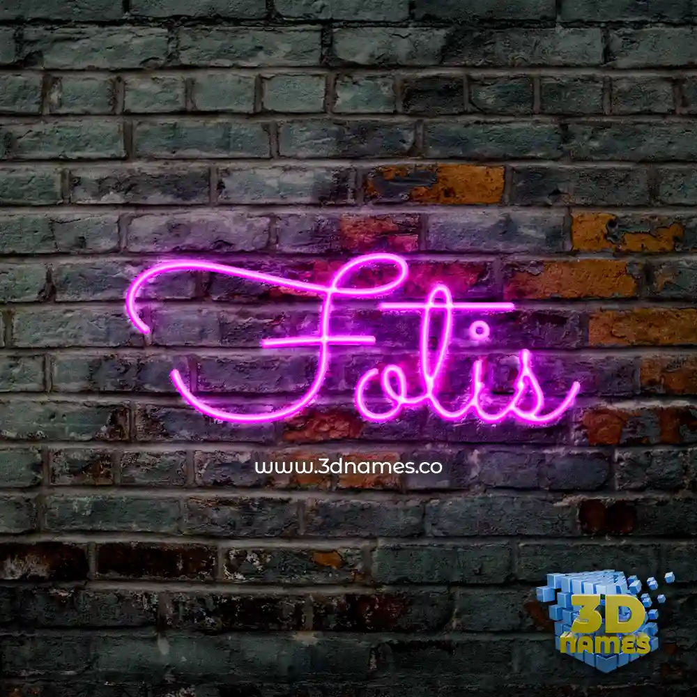 fotis in Pink Neon style - 3D name wallpaper