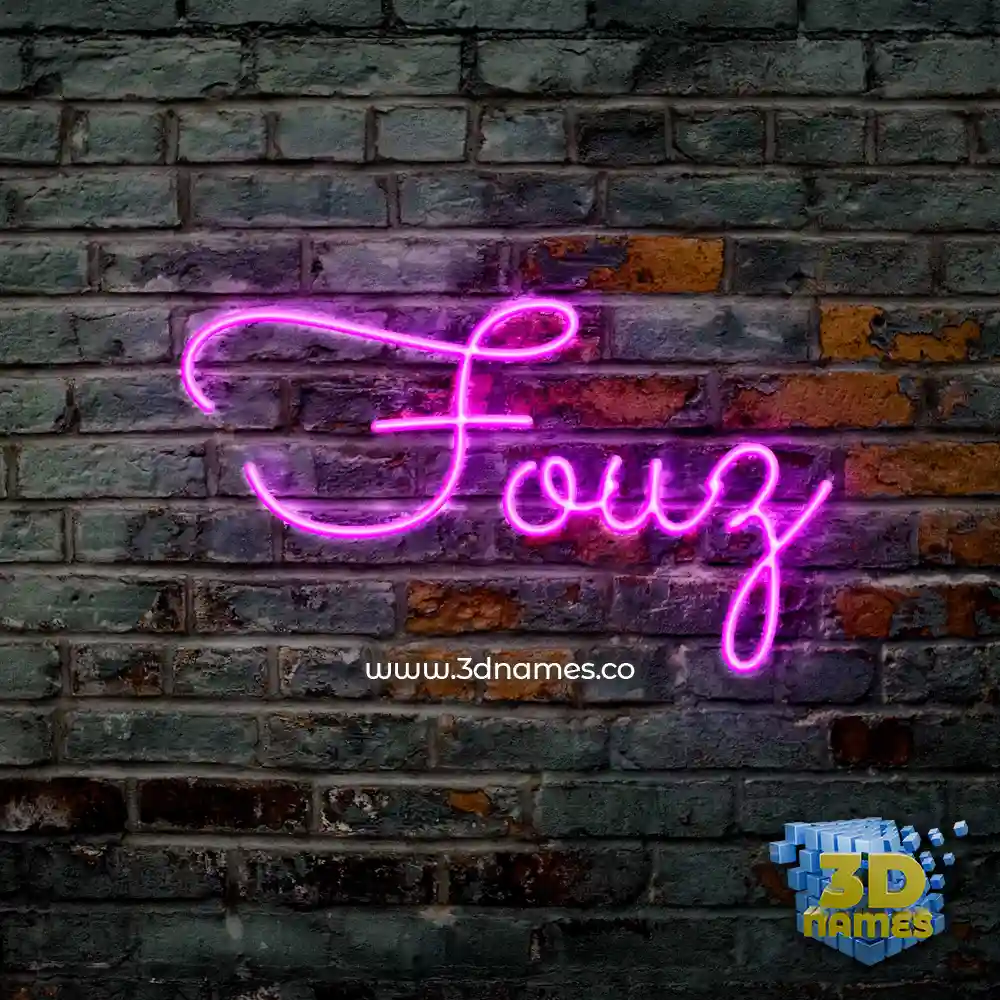 fouz in Pink Neon style - 3D name wallpaper