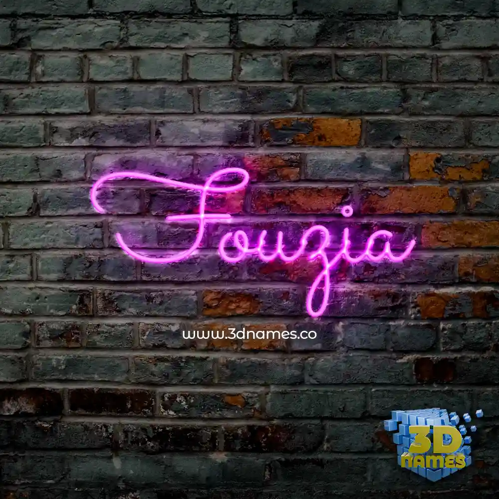 fouzia in Pink Neon style - 3D name wallpaper