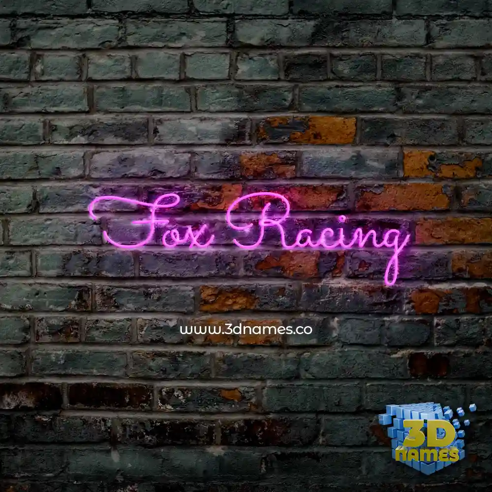 fox racing in Pink Neon style - 3D name wallpaper