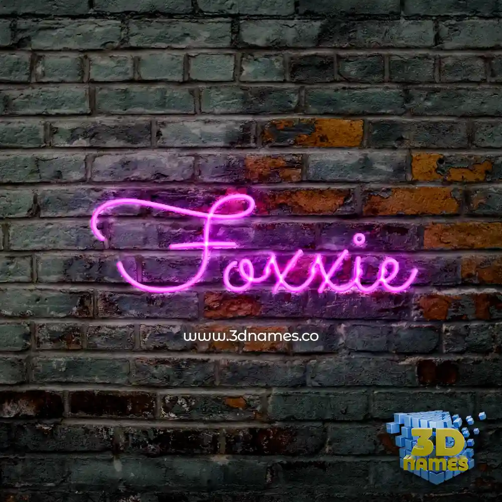 foxxie in Pink Neon style - 3D name wallpaper