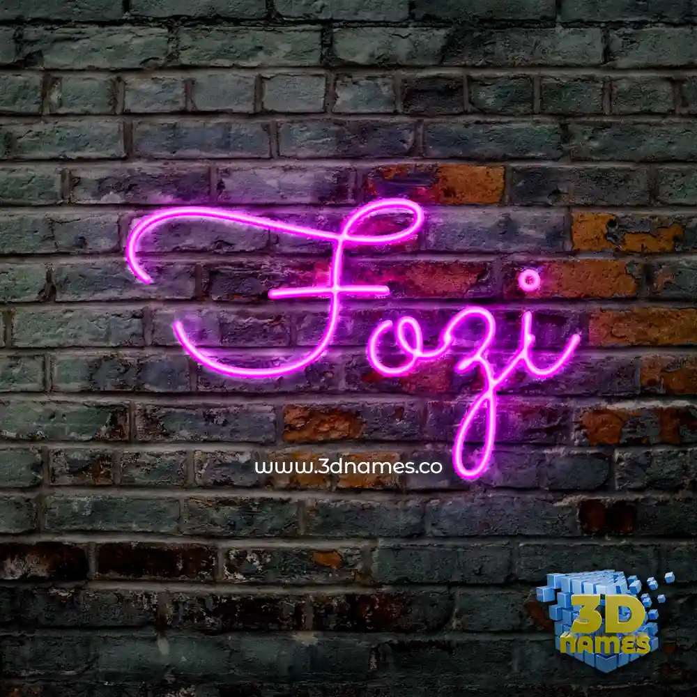 fozi in Pink Neon style - 3D name wallpaper