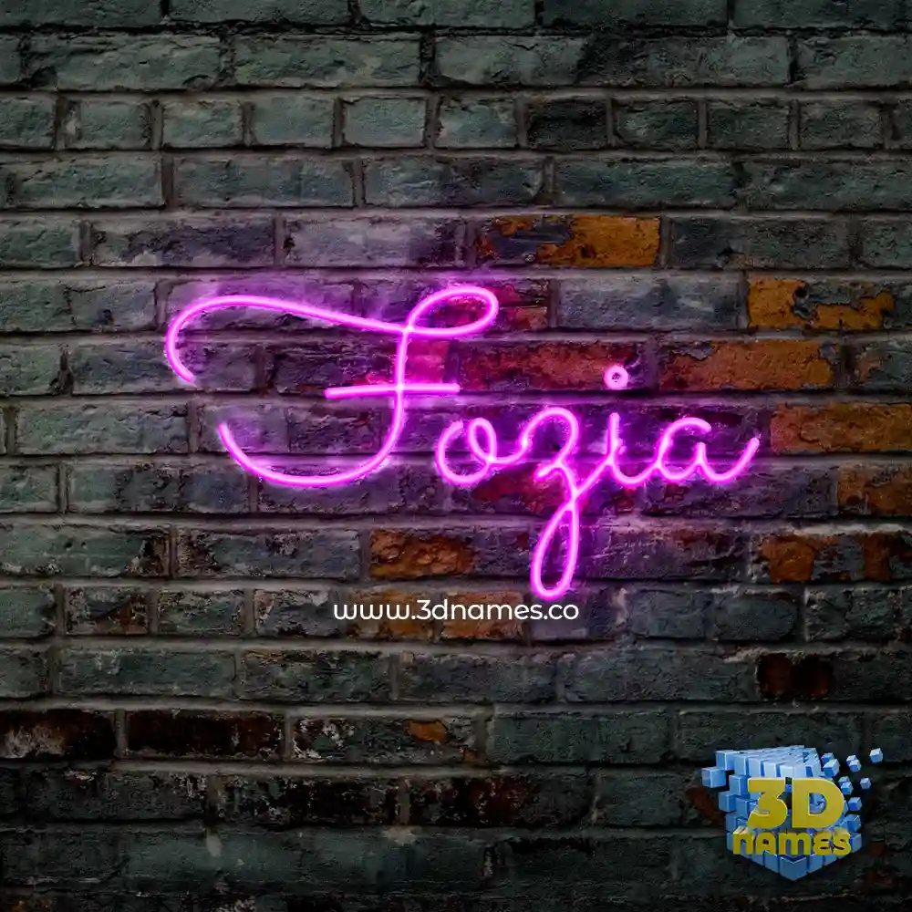 fozia in Pink Neon style - 3D name wallpaper