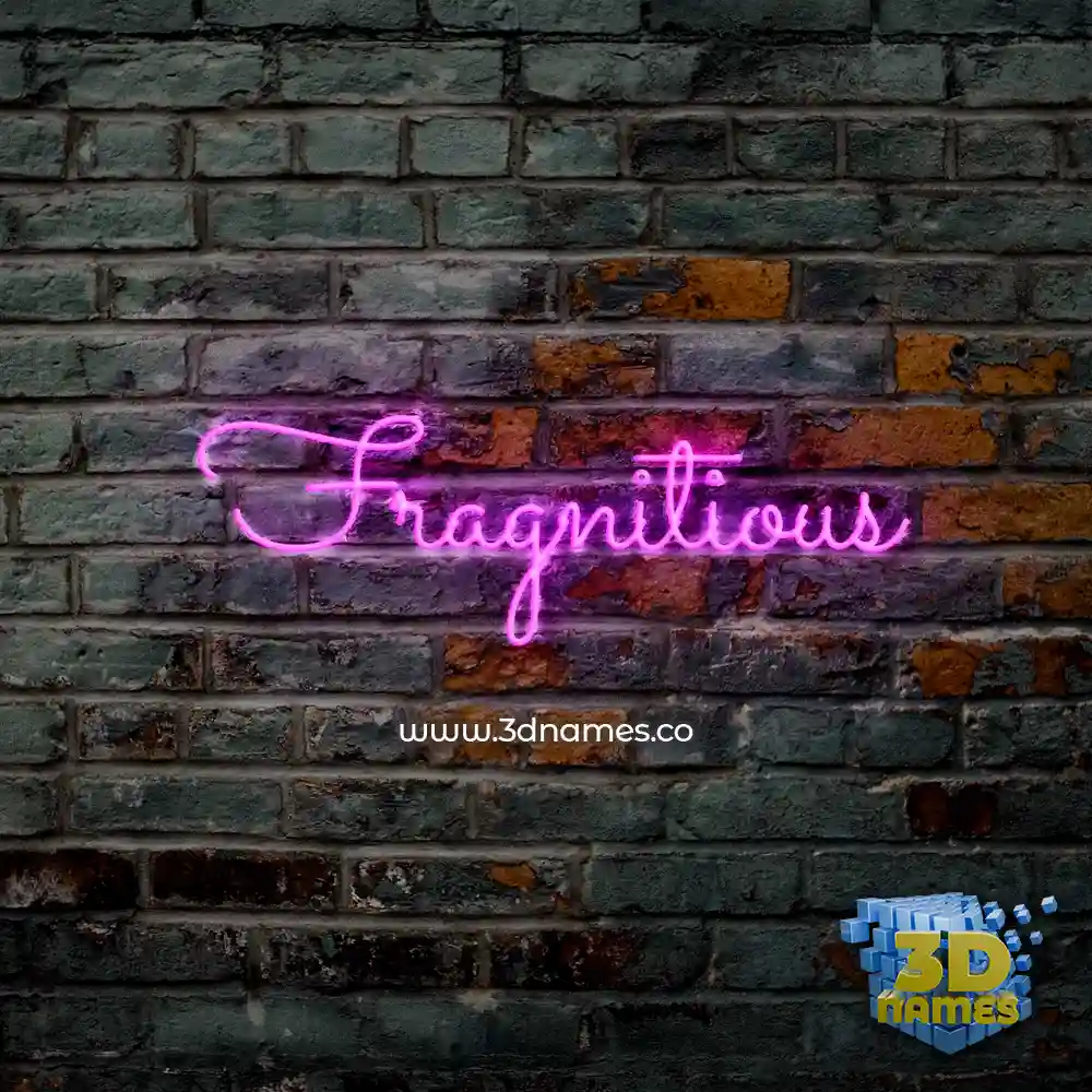fragnitious in Pink Neon style - 3D name wallpaper