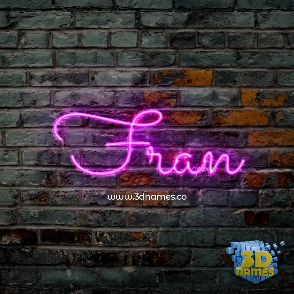 fran in Pink Neon style - 3D name wallpaper