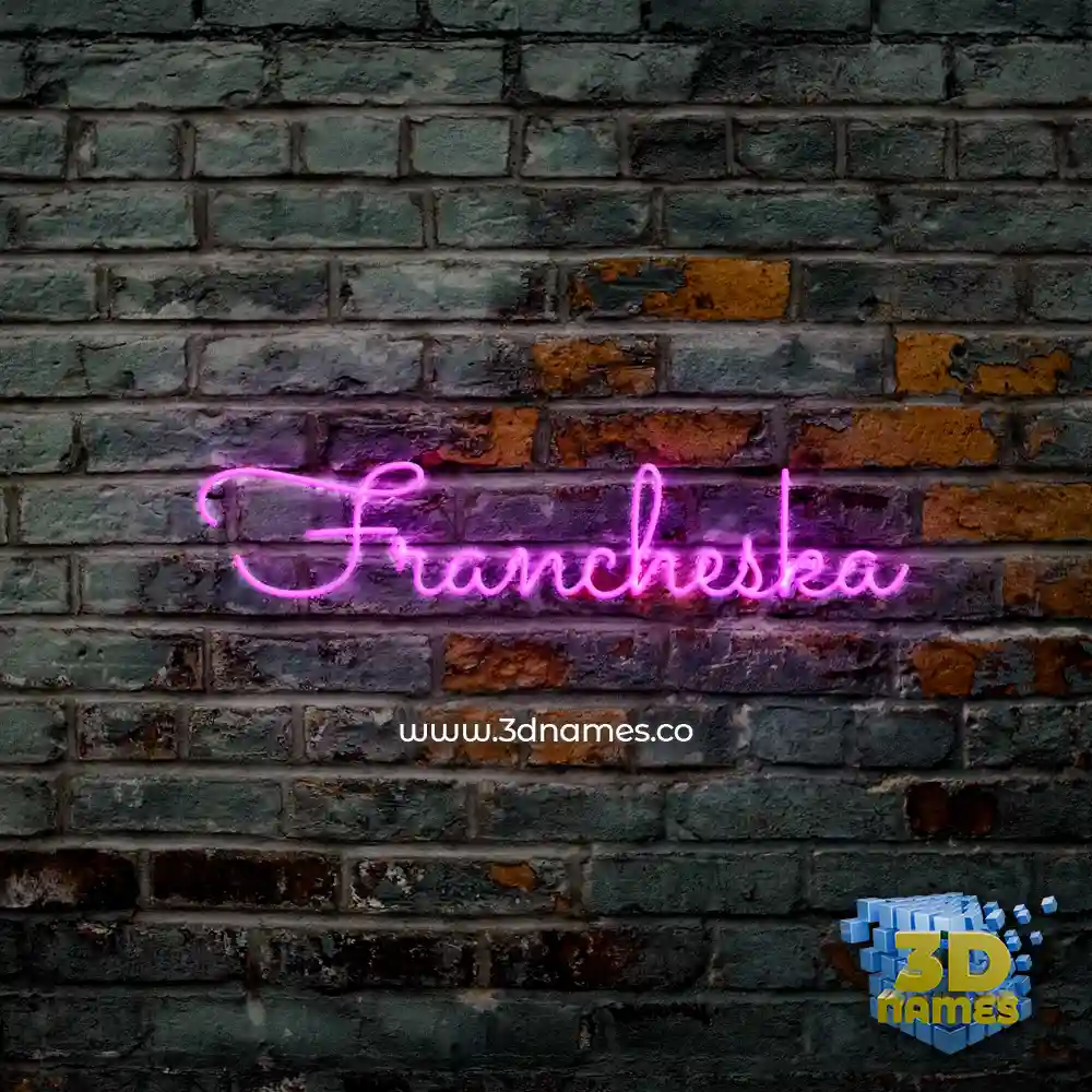 francheska in Pink Neon style - 3D name wallpaper
