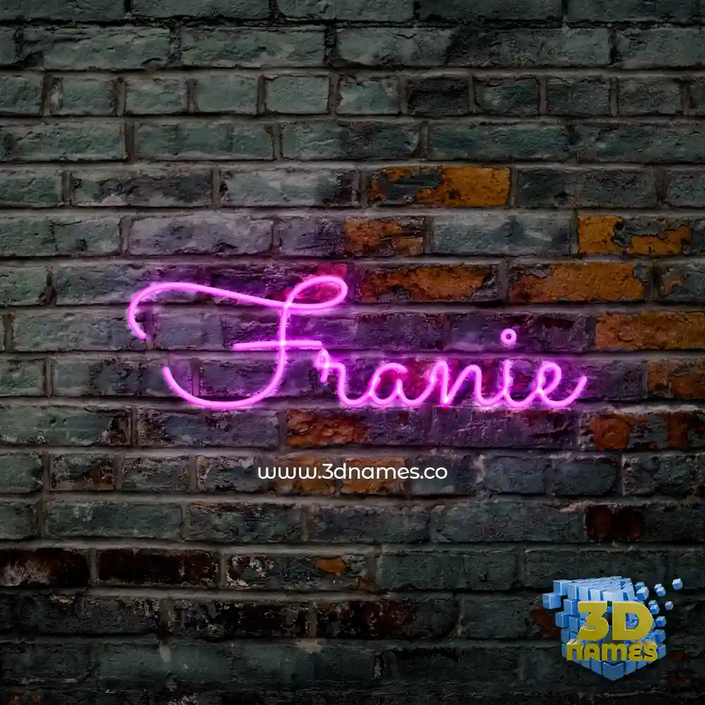 franie in Pink Neon style - 3D name wallpaper