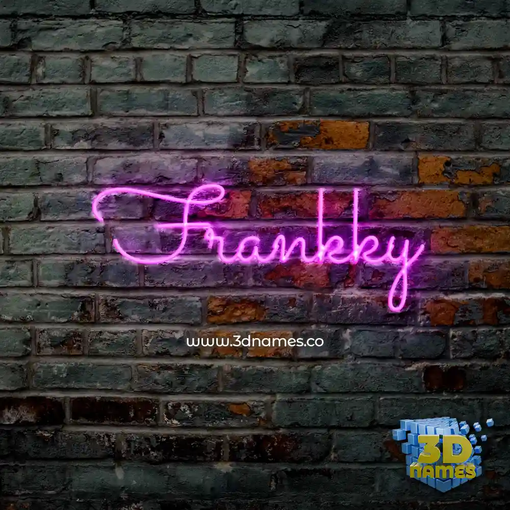 frankky in Pink Neon style - 3D name wallpaper