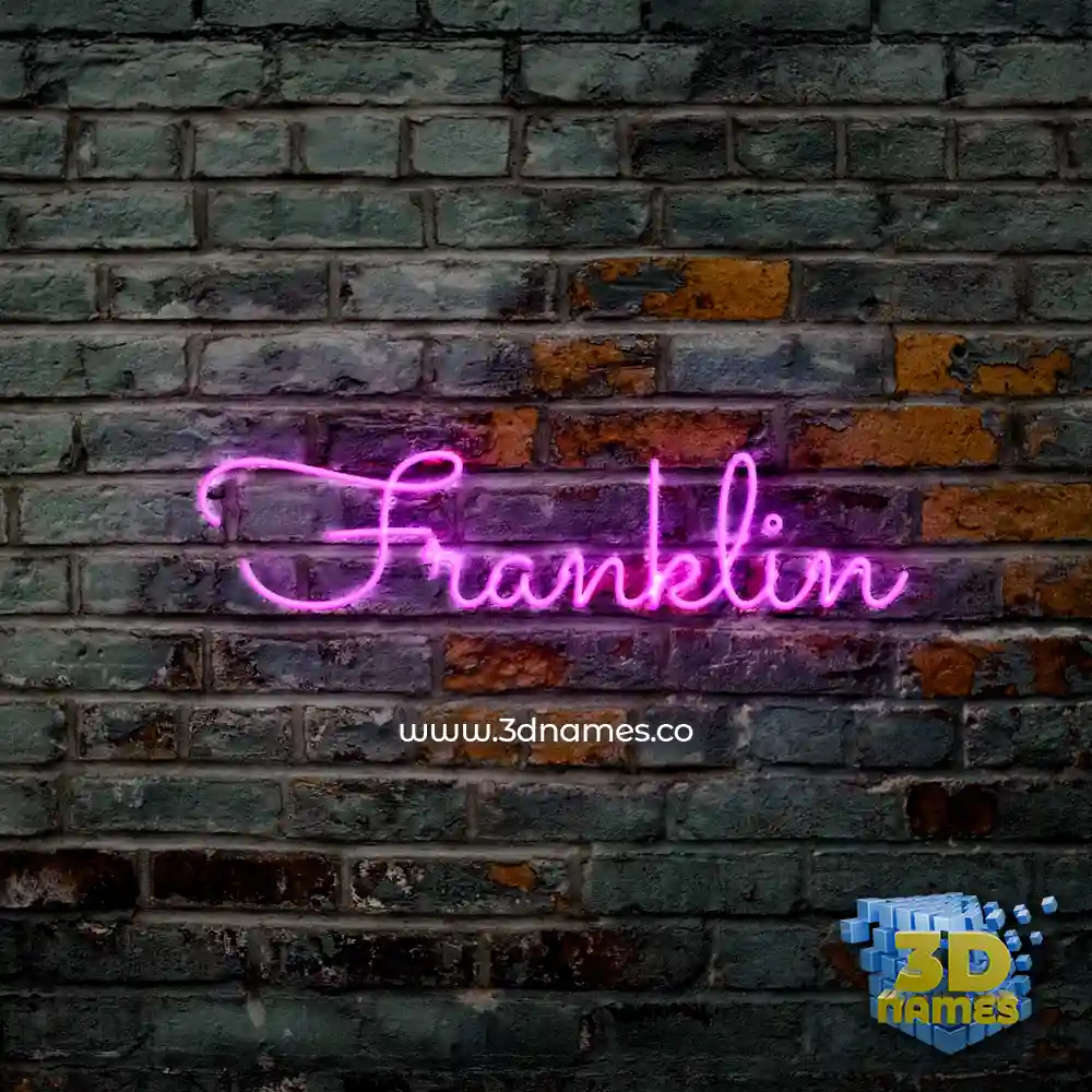 franklin in Pink Neon style - 3D name wallpaper