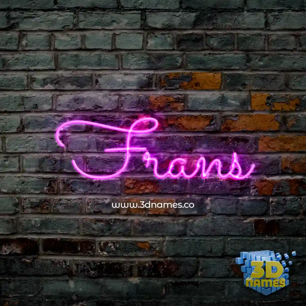 frans in Pink Neon style - 3D name wallpaper