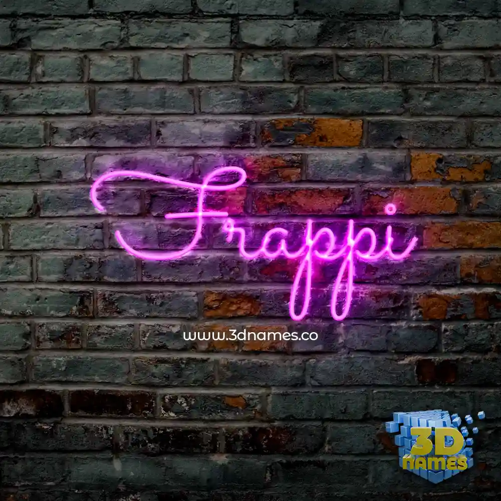 frappi in Pink Neon style - 3D name wallpaper