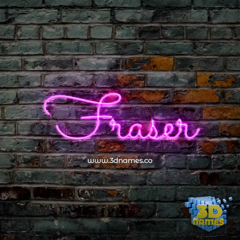 fraser in Pink Neon style - 3D name wallpaper