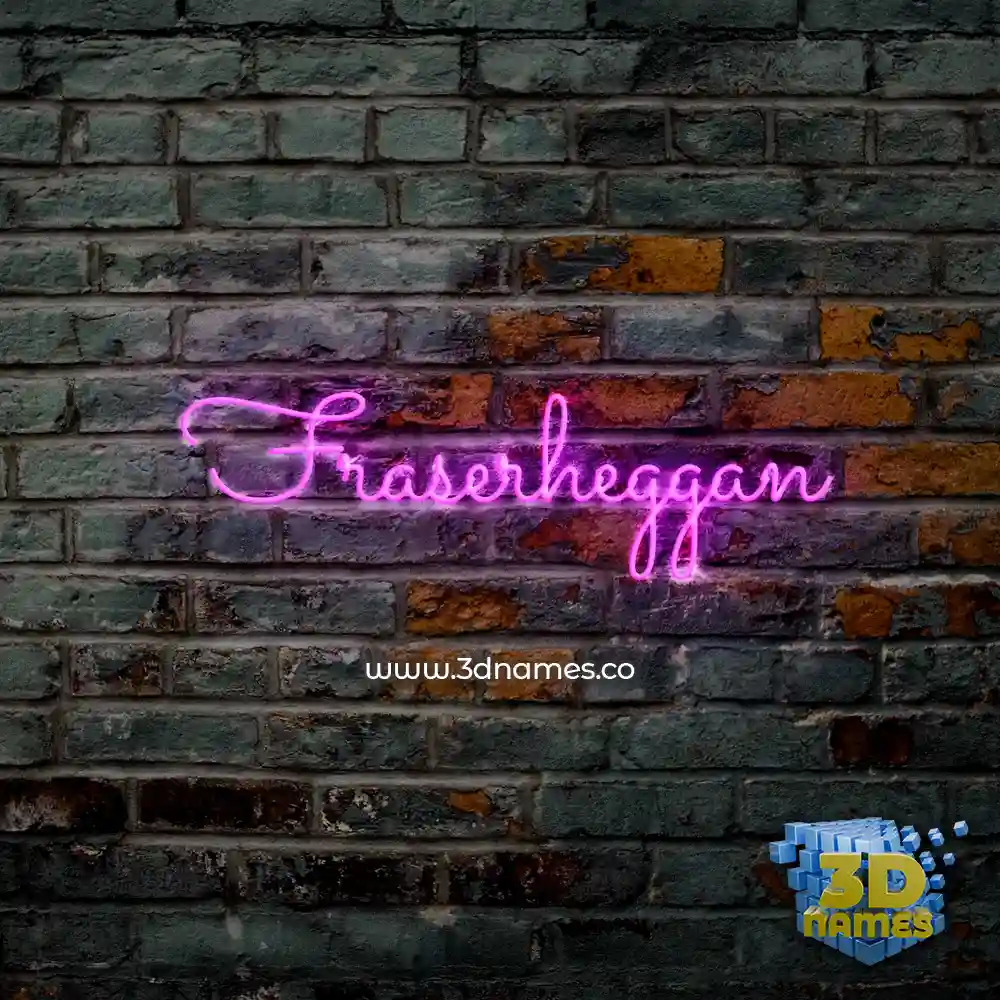 fraserheggan in Pink Neon style - 3D name wallpaper