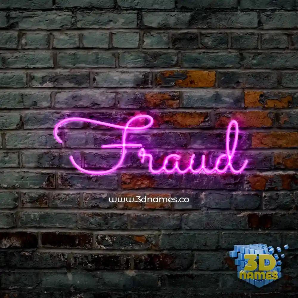fraud in Pink Neon style - 3D name wallpaper