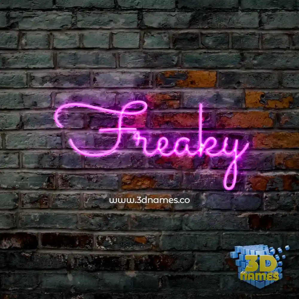 freaky in Pink Neon style - 3D name wallpaper