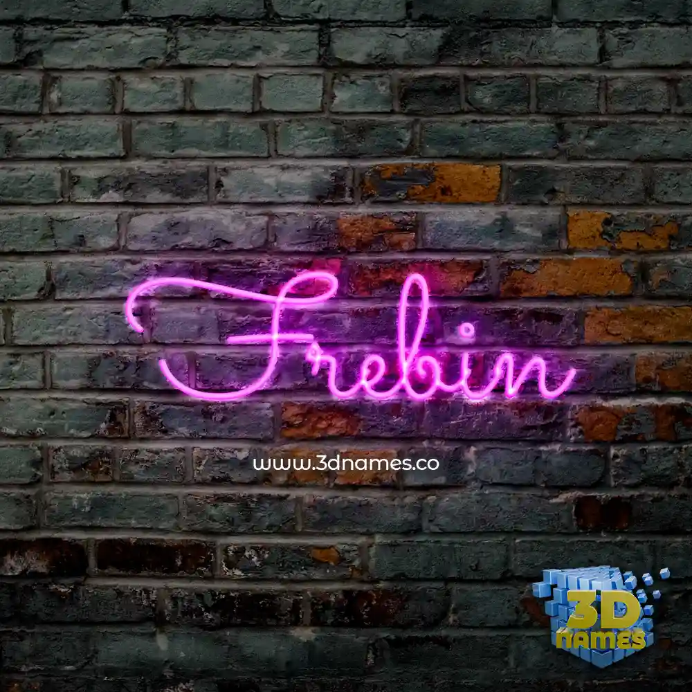frebin in Pink Neon style - 3D name wallpaper