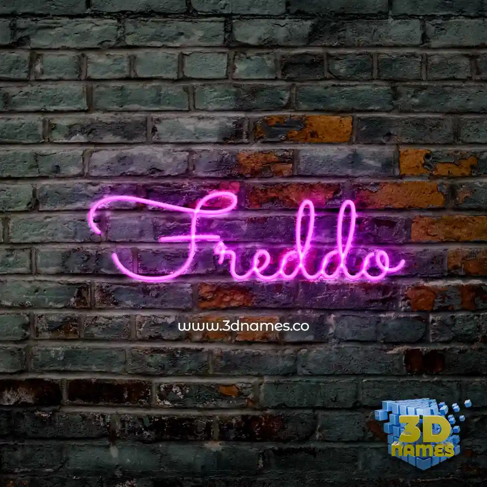 freddo in Pink Neon style - 3D name wallpaper