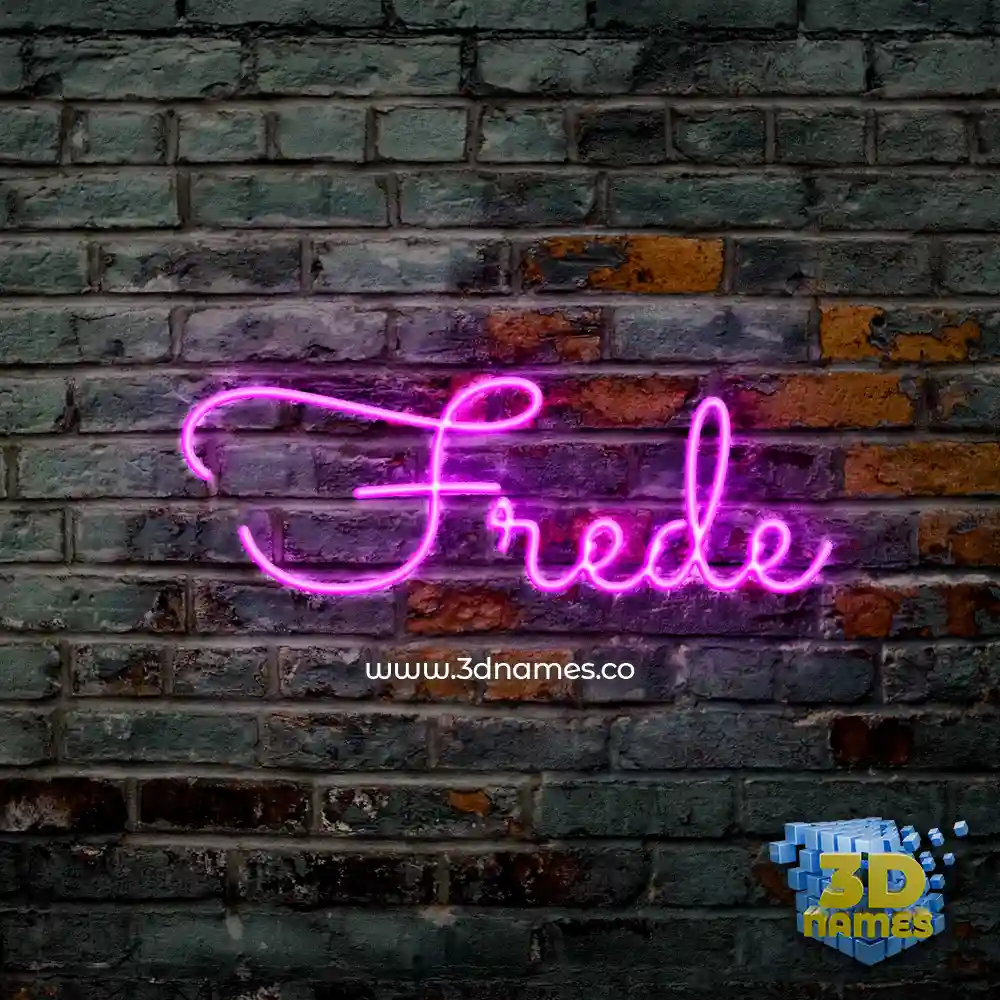 frede in Pink Neon style - 3D name wallpaper