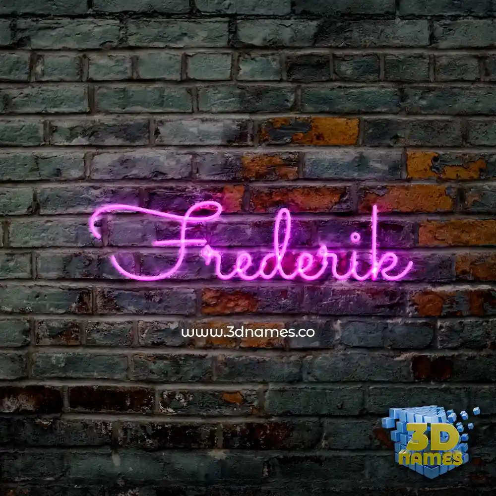 frederik in Pink Neon style - 3D name wallpaper